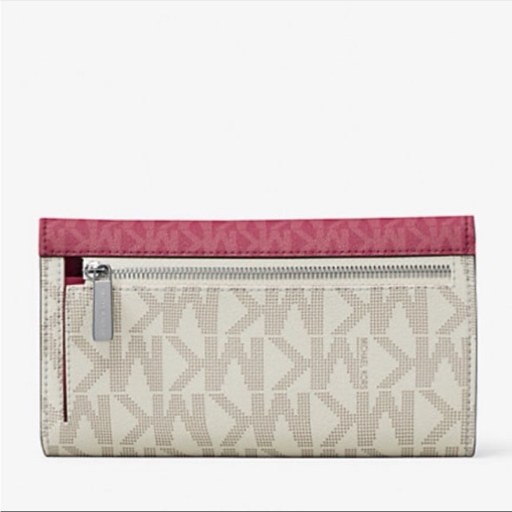 MICHAEL KORS Jet Set Travel Signature
Logo Tri-Fold Wallet DARK RASPBERRY MULTI - Picture 14 of 16